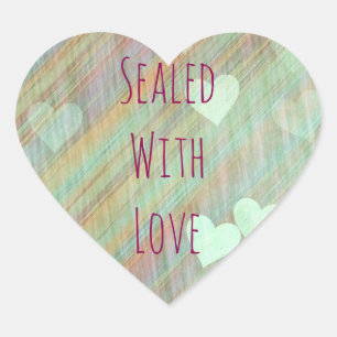 Pegatina En Forma De Corazón Sage Green Hearts sellados con Pegatina de amor