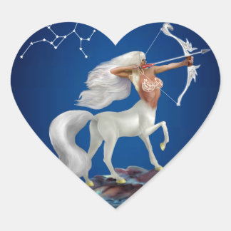 Pegatina En Forma De Corazón Sagitario Místico