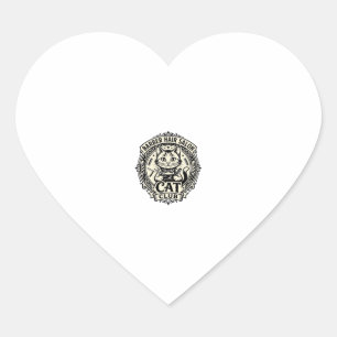 Pegatina En Forma De Corazón Salón de Barbería Gato Divertido Gráfico - Barberí