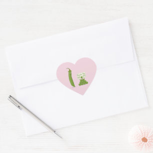 Pegatina En Forma De Corazón Saludo de Gracias Mamá con Vaina de Guisantes y Gu