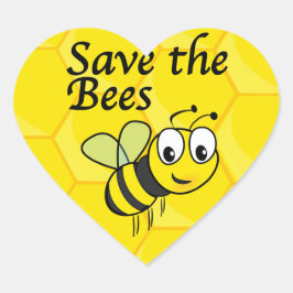 Pegatina En Forma De Corazón Salvar a las abejas