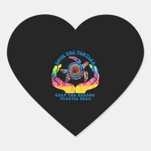 Pegatina En Forma De Corazón Salvar las tortugas marinas mantener los océanos l
