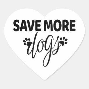 Pegatina En Forma De Corazón Salvar Más Perros