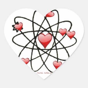 Pegatina En Forma De Corazón San Valentín Corazones Rojos Atómicos