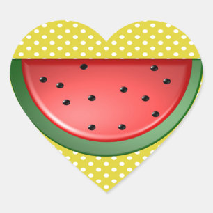 Pegatina En Forma De Corazón sandía y puntos polacos