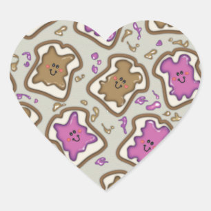 Pegatina En Forma De Corazón Sandwich de PBJ