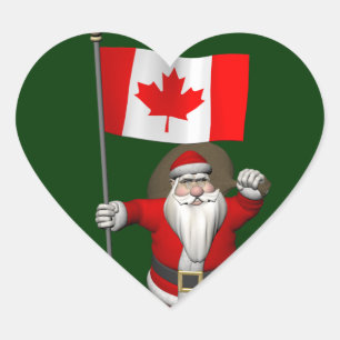 Pegatina En Forma De Corazón Santa Claus Con El Fin De Canadá