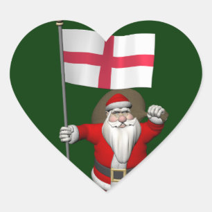 Pegatina En Forma De Corazón Santa Claus Con El Fin De Inglaterra