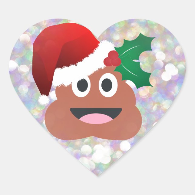 Pegatina En Forma De Corazón santa claus emoji (Anverso)