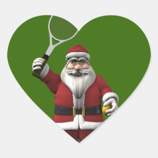 Pegatina En Forma De Corazón Santa Claus jugando al tenis