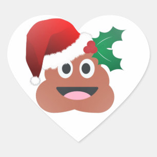 Pegatina En Forma De Corazón santa claus poop emoji
