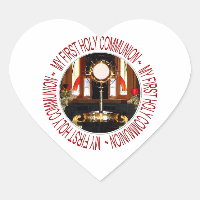 Pegatina En Forma De Corazón Santa Eucaristía Santa Comunión (Anverso)