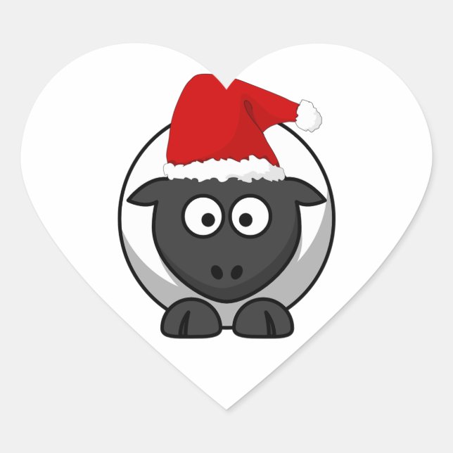 Pegatina En Forma De Corazón Santa Sheep (Anverso)