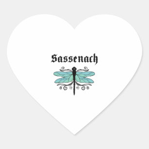 Pegatina En Forma De Corazón Sassenach Dragonfly Outlander Amber Blue Gift Tee