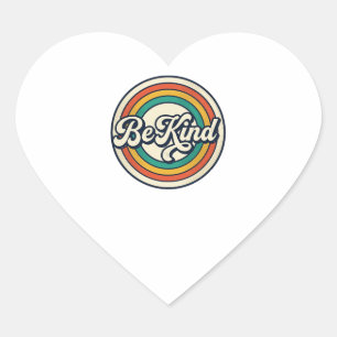Pegatina En Forma De Corazón Sé Amable Diseño Retro de Camiseta Vintage de Arco
