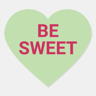 Pegatina En Forma De Corazón Sé dulce verde lindo El día de San Valentín conver