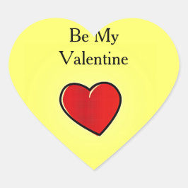 Pegatina En Forma De Corazón Sé mi corazón rojo valentino en amarillo