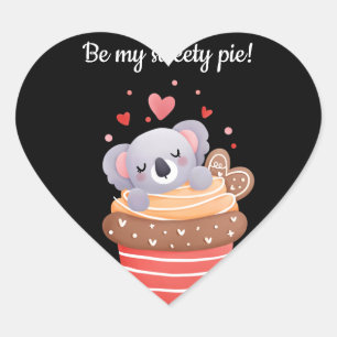 Pegatina En Forma De Corazón Sé mi dulce invitación koala