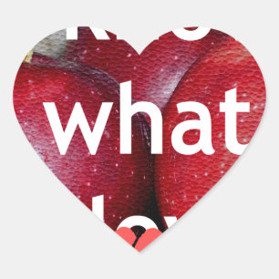 Pegatina En Forma De Corazón "Sé que amo" – Diseño con tema de manzana