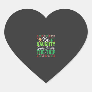 Pegatina En Forma De Corazón Sé travieso salva a Santa divertido Navidad SVG