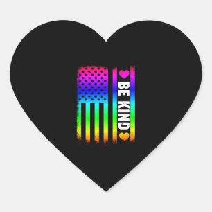 Pegatina En Forma De Corazón Sea Kind Lgbt Lgbtq Orgullo Gay Bandera Arcoiris E