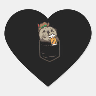 Pegatina En Forma De Corazón Sea Otter Pocket Beer Beer Animal German
