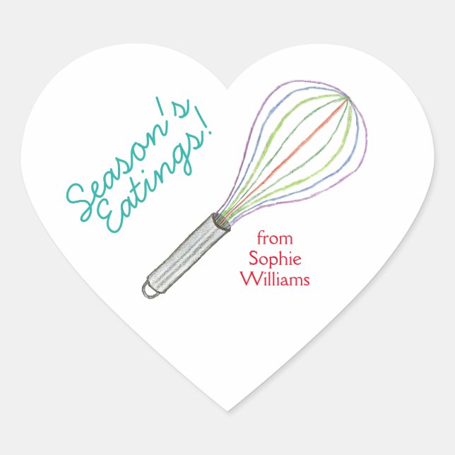 Pegatina En Forma De Corazón Season's Eatings cookie gift labels (Anverso)
