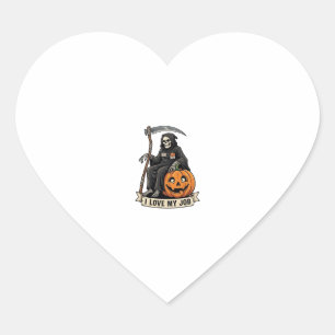 Pegatina En Forma De Corazón Segador de la Muerte de Trabajo de Amor Calabaza d