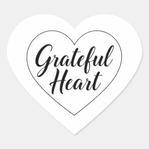 Pegatina En Forma De Corazón Sencillo dibujo de líneas del corazón agradecido