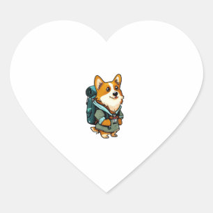 Pegatina En Forma De Corazón Senderismo y acampada de Corgi