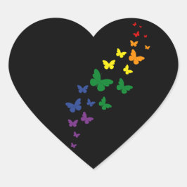 Pegatina En Forma De Corazón Sendero de la Mariposa del Arcoíris LGBTQ