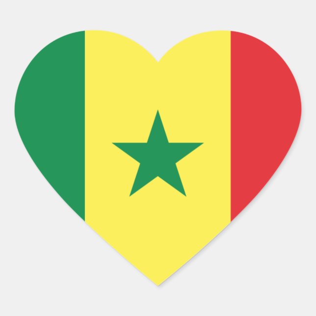 Pegatina En Forma De Corazón senegal (Anverso)