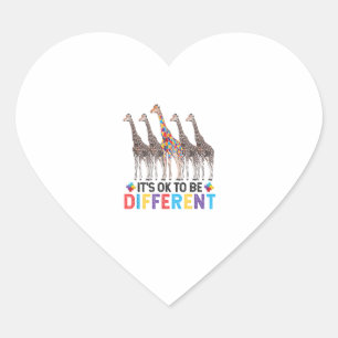 Pegatina En Forma De Corazón Sensibilización sobre autismo animal de jirafa abu