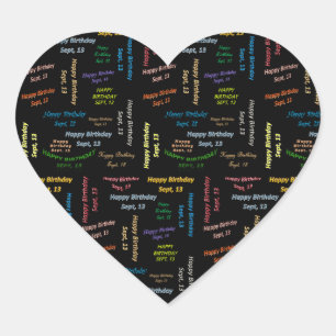 Pegatina En Forma De Corazón Septiembre, 13 Pegatina de cumpleaños