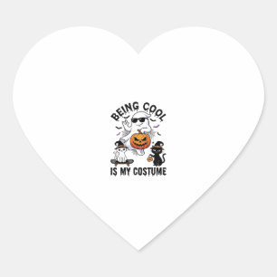 Pegatina En Forma De Corazón Ser Genial Es Disfraz Fantasma De Halloween Gato C