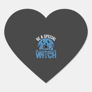 Pegatina En Forma De Corazón Ser una bruja especial diseño de Halloween_1