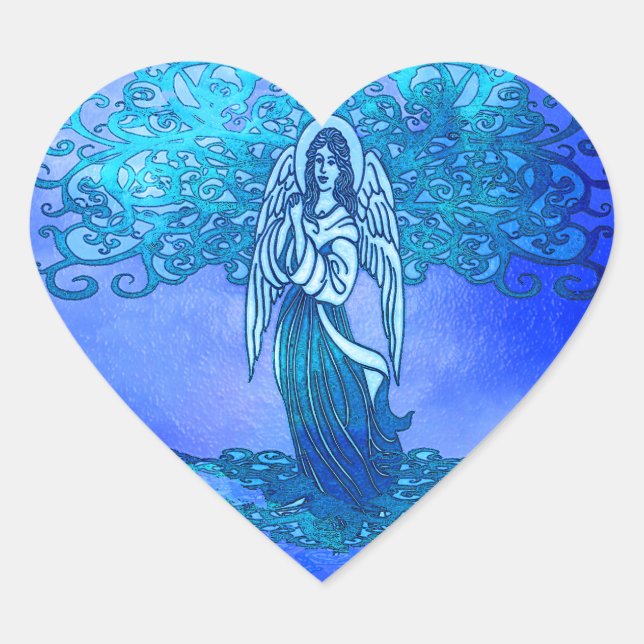 Pegatina En Forma De Corazón Serenidad (Anverso)