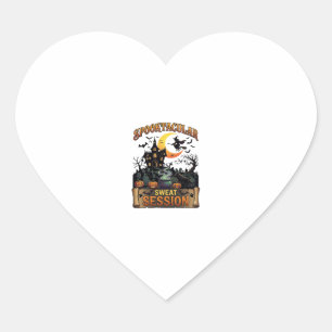Pegatina En Forma De Corazón Sesión de sudor espeluznante Casa embrujada Bruja