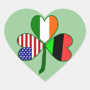 Pegatina En Forma De Corazón Shamrock afroamericano.png