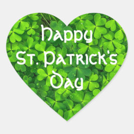 Pegatina En Forma De Corazón Shamrock Clover deja diversión del Día de San Patr