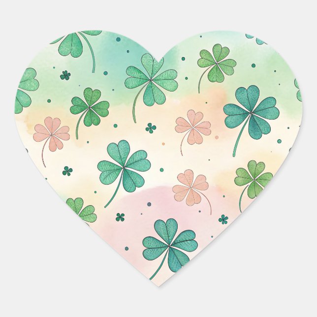 Pegatina En Forma De Corazón Shamrock Stickers (Anverso)