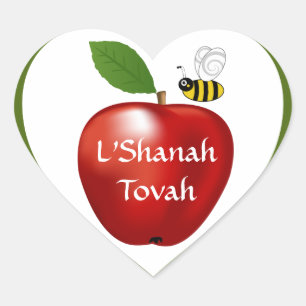 Pegatina En Forma De Corazón Shanah Tovah Rosh Hashanah Año Nuevo judío