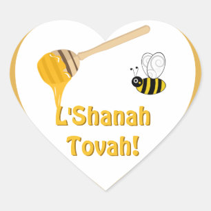 Pegatina En Forma De Corazón Shanah Tovah Rosh Hashanah Año Nuevo judío