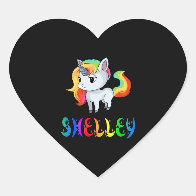 Pegatina En Forma De Corazón Shelley Unicorn (Anverso)