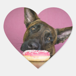 Pegatina En Forma De Corazón Shepherd versus Dutch donut