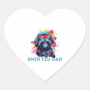 Pegatina En Forma De Corazón Shih Tzu Dad