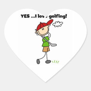 Pegatina En Forma De Corazón Sí, amo jugar golf