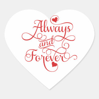 Pegatina En Forma De Corazón Siempre y para siempre, Boda o El día de San Valen