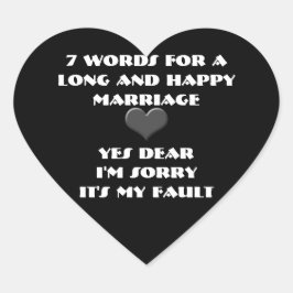 Pegatina En Forma De Corazón Siete palabras para un matrimonio largo y feliz