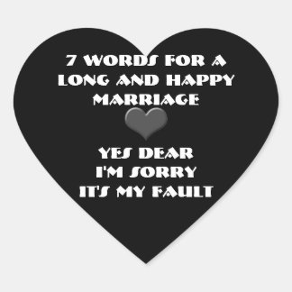 Pegatina En Forma De Corazón Siete palabras para un matrimonio largo y feliz